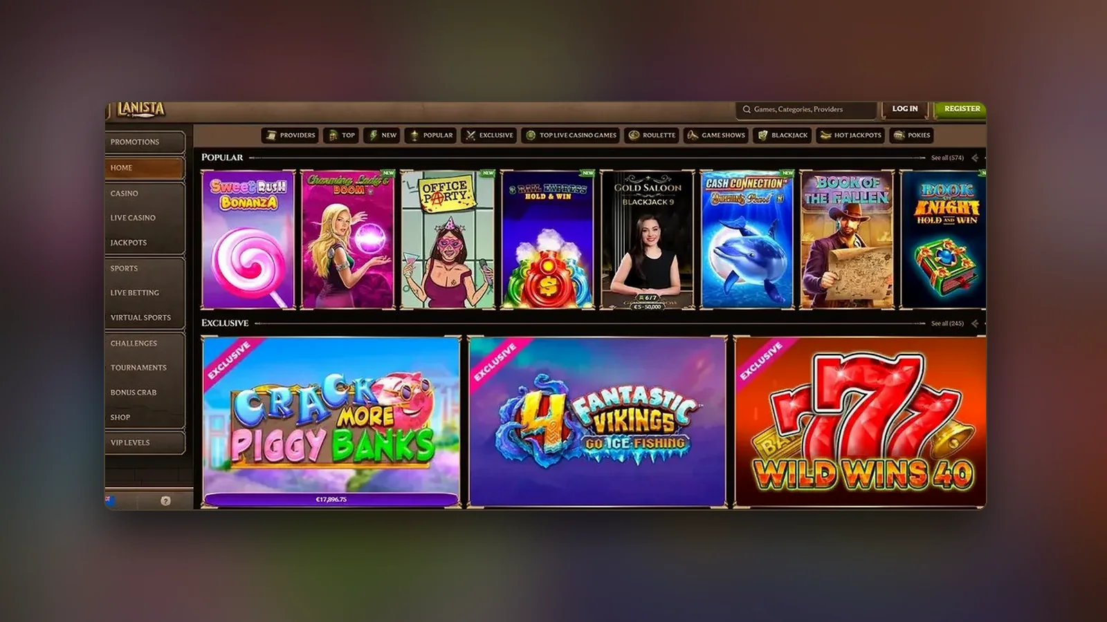 Lanista casino login